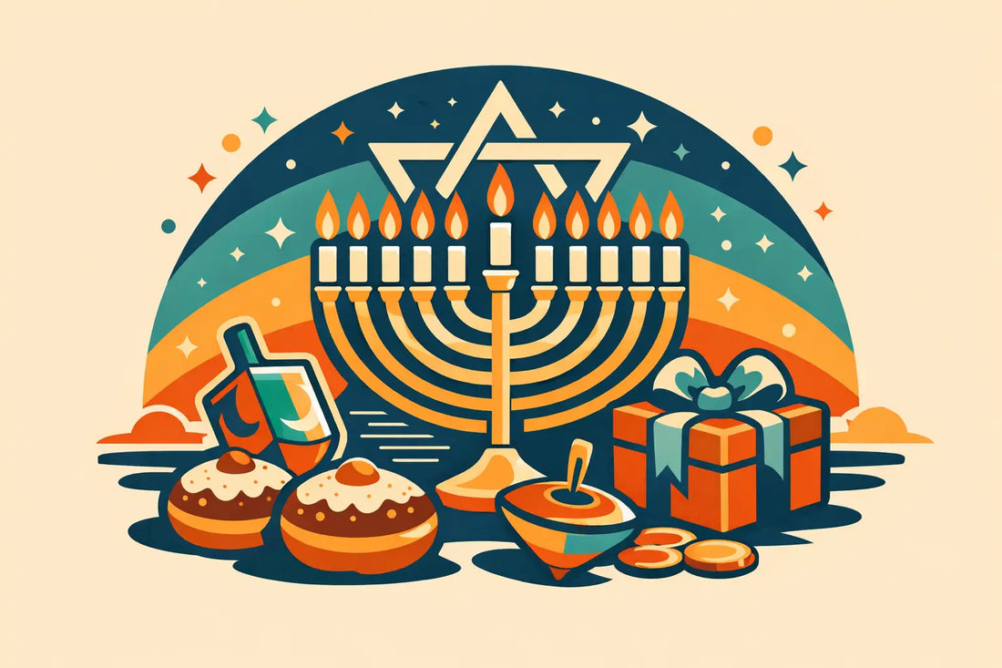 Retro Typography Happy Hanukkah T-Shirt Style