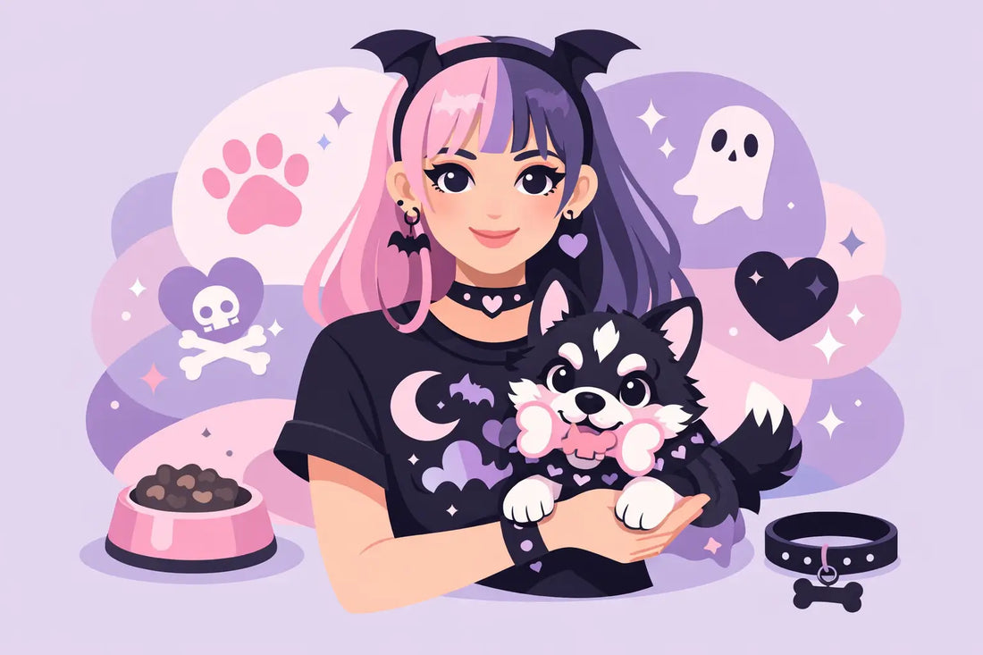 Pastel Goth Dog Mom Shirt With Cute Bite