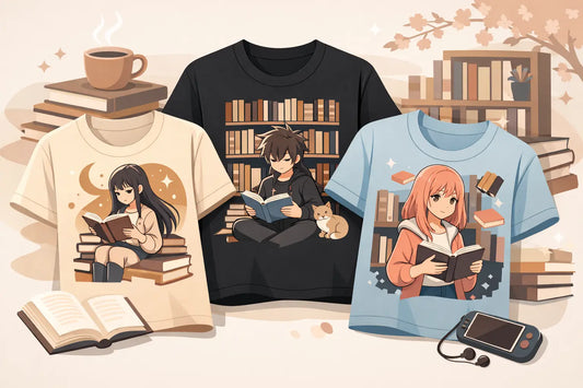 Anime Bookish Library Graphic Tees for Readers