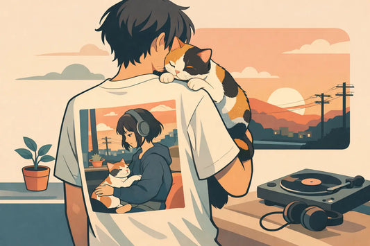 Lo-Fi Aesthetic Anime Cat Parent Graphic Tee