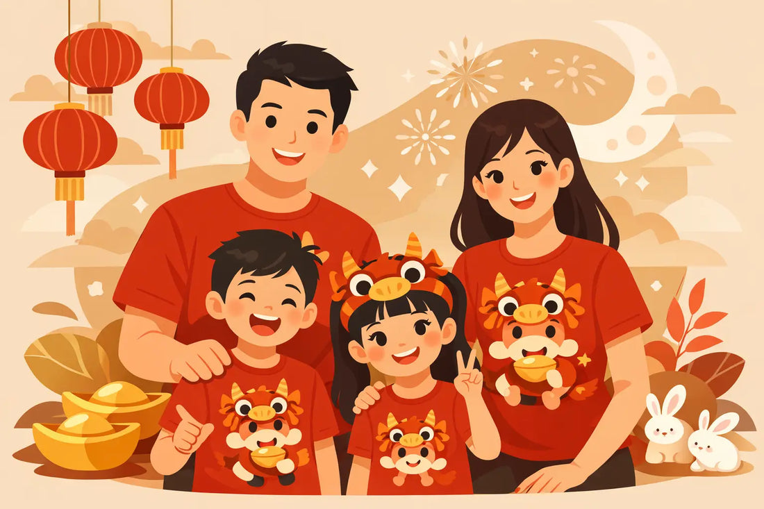 Funny Lunar New Year 2027 Family Matching T-Shirts