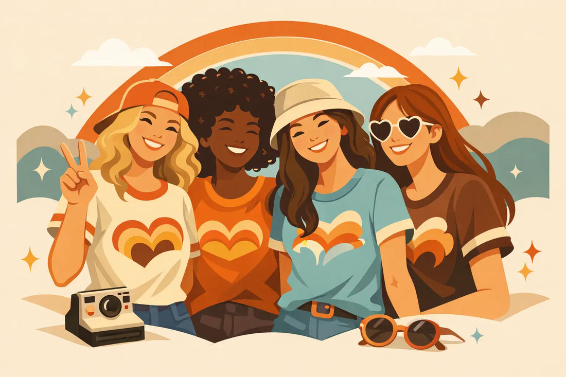 Retro Typography Best Friend Birthday Group Tees