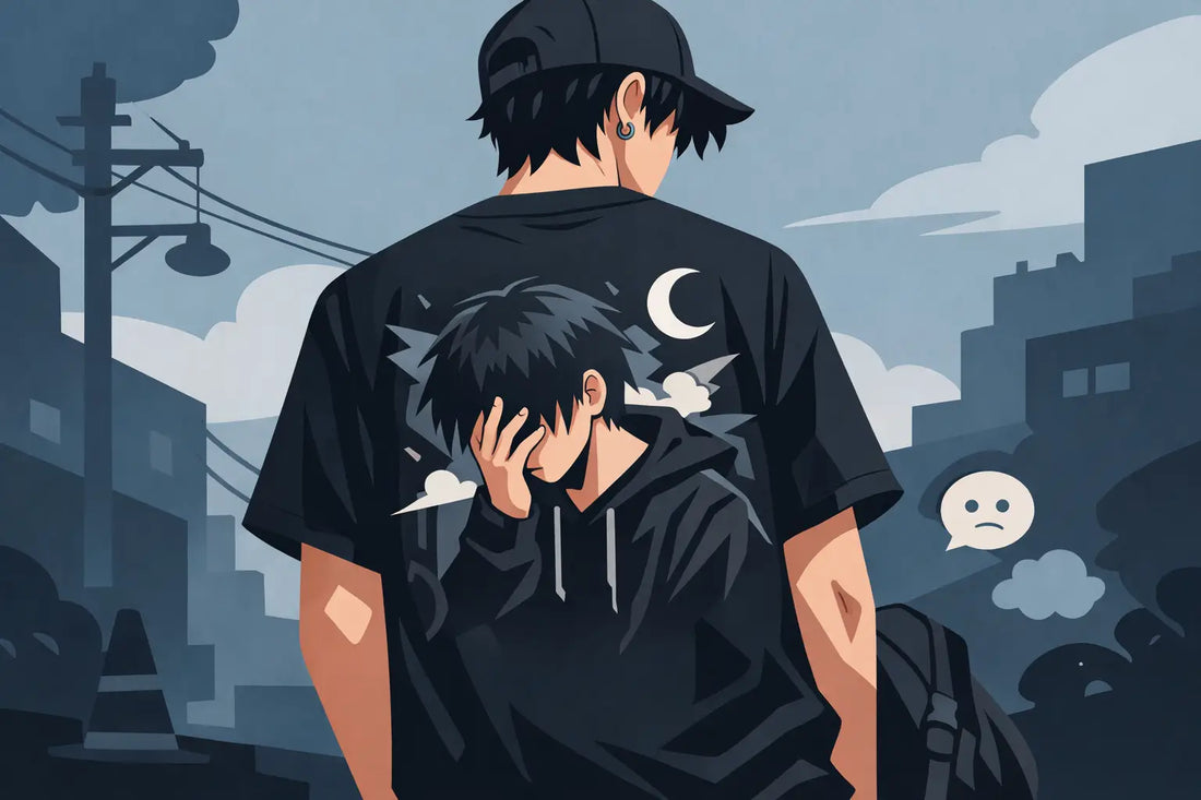 Anime Boy Anxiety Graphic Tee Streetwear