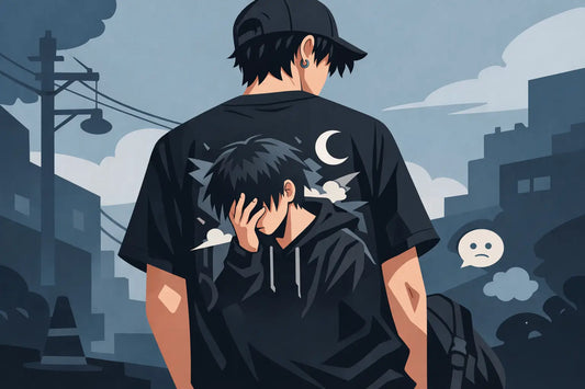 Anime Boy Anxiety Graphic Tee Streetwear