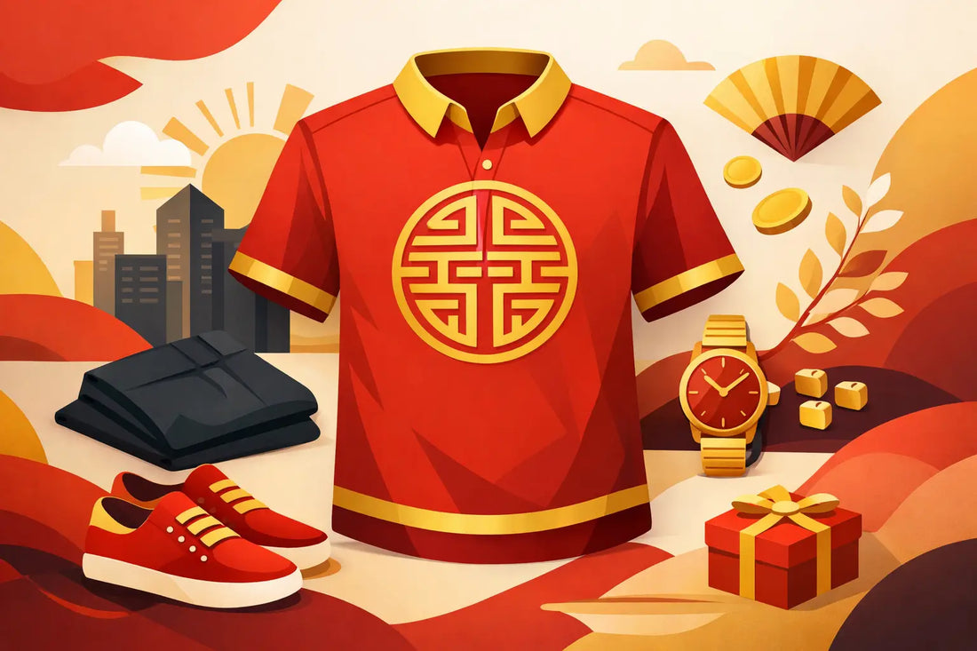 Red and Gold Prosperity Symbol Shirt Style Guide