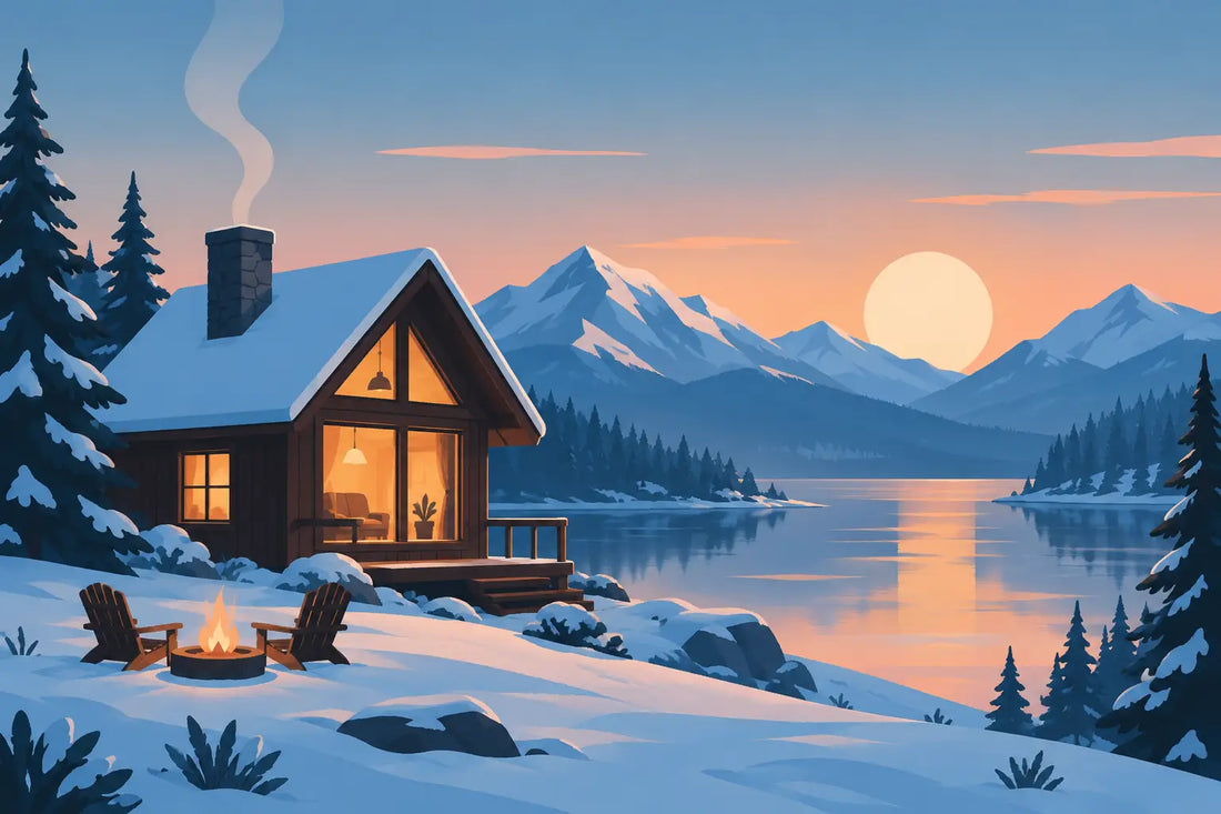 The Chillhop Winter Cabin Illustration Style