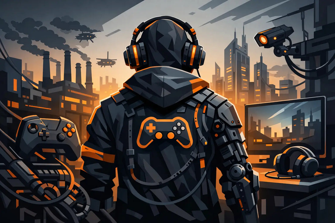 Industrial Cyberpunk Gamer T-Shirt Style