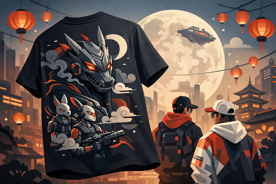 Cyber Retro 2027 Lunar New Year Streetwear T-Shirt
