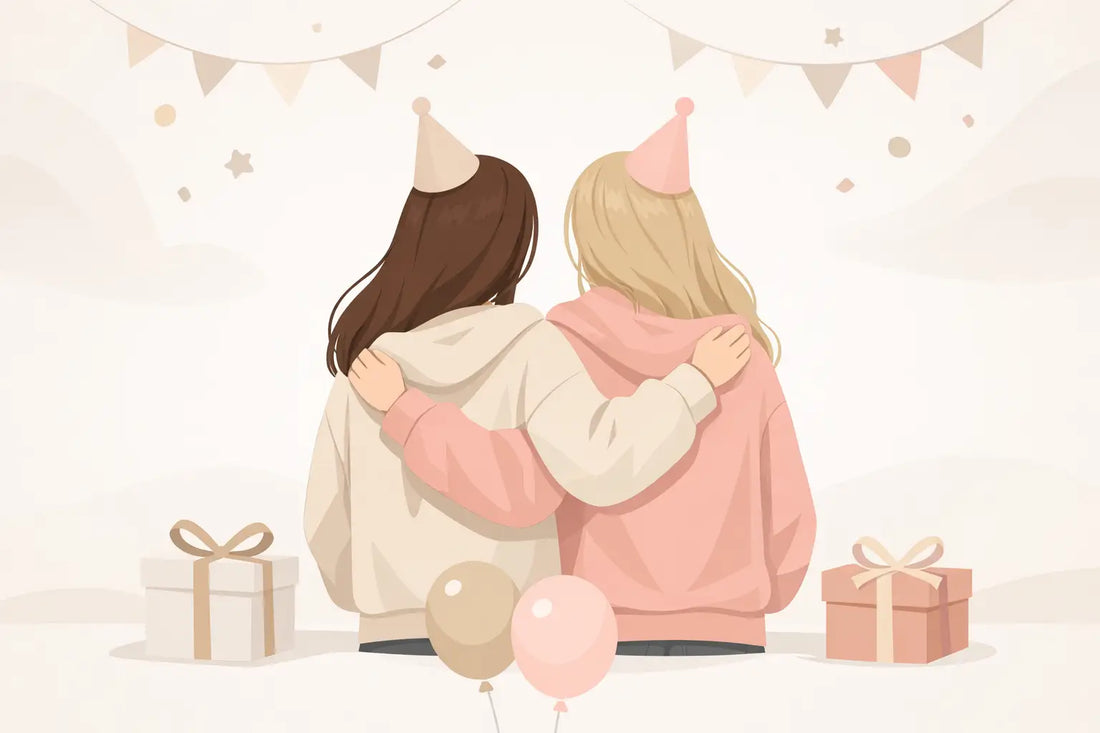 Minimalist Bestie Matching Birthday Sweatshirts