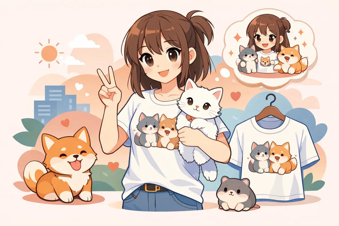 Cute Anime Pet Owner Tee for Main Character Vibes