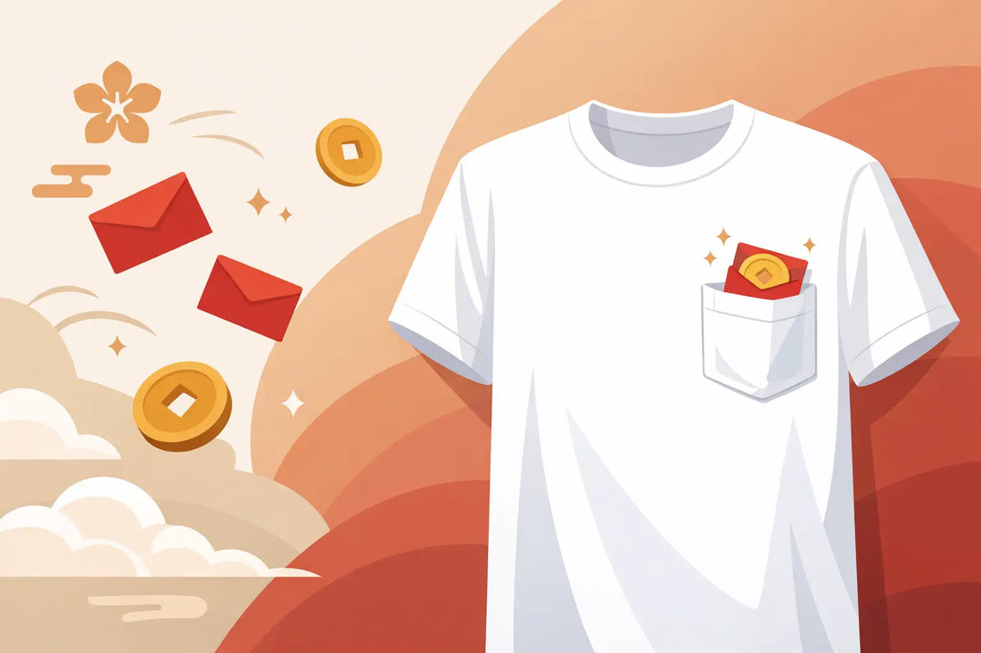 Lucky Red Envelope Pocket Print T-Shirt