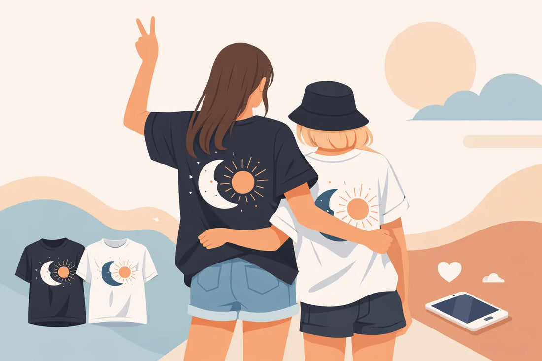 Tall and Short Best Friend Matching Aesthetic Shirts
