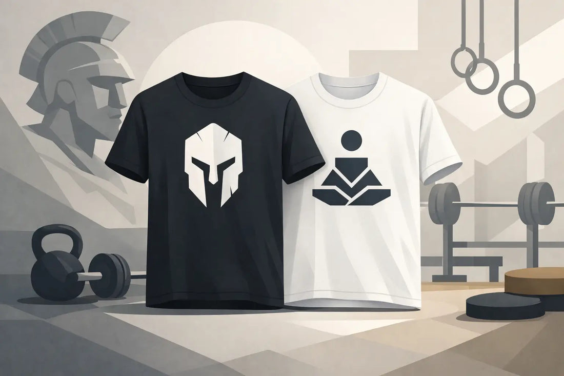 Minimalist Geometric Stoic Gym T-Shirts Hit Hard