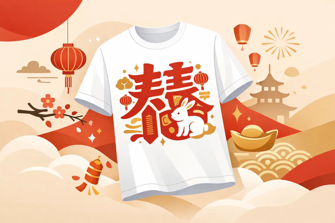Modern Chinese New Year Typography T-Shirt