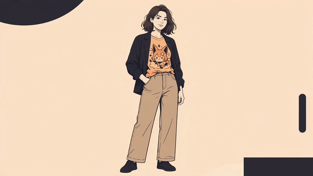 Anime Graphic Tee Outfits With Wide-Leg Jeans