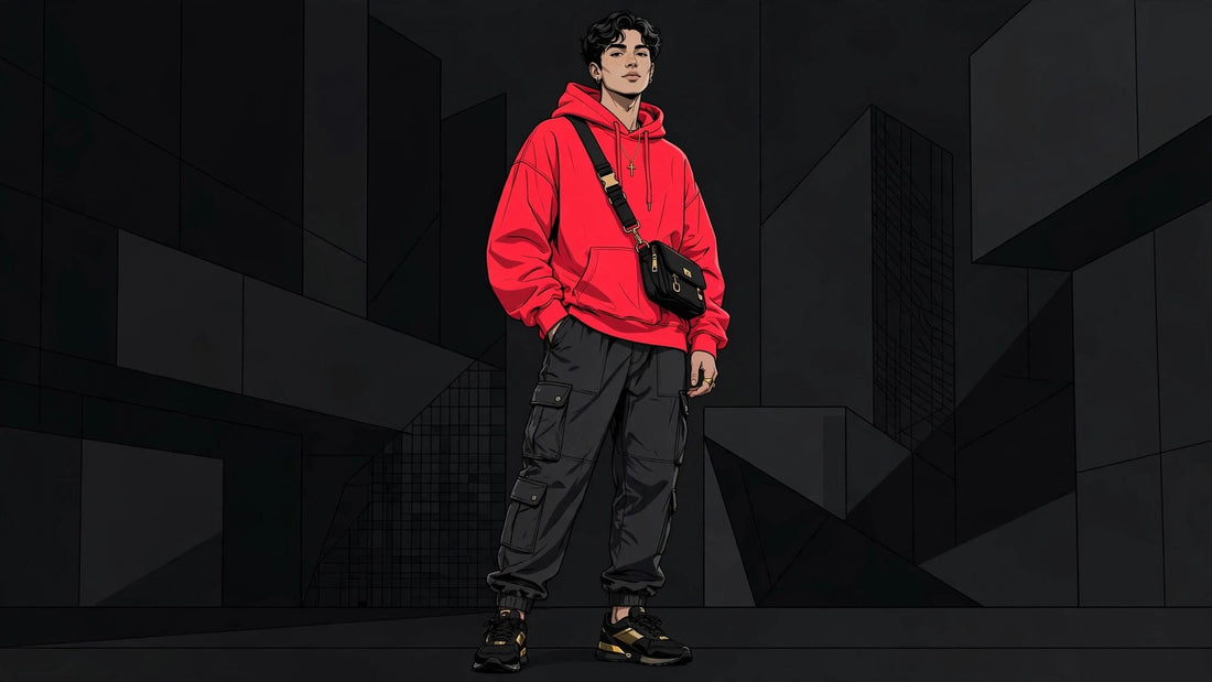 How to Build a Neon Red and Gold Streetwear Outfit