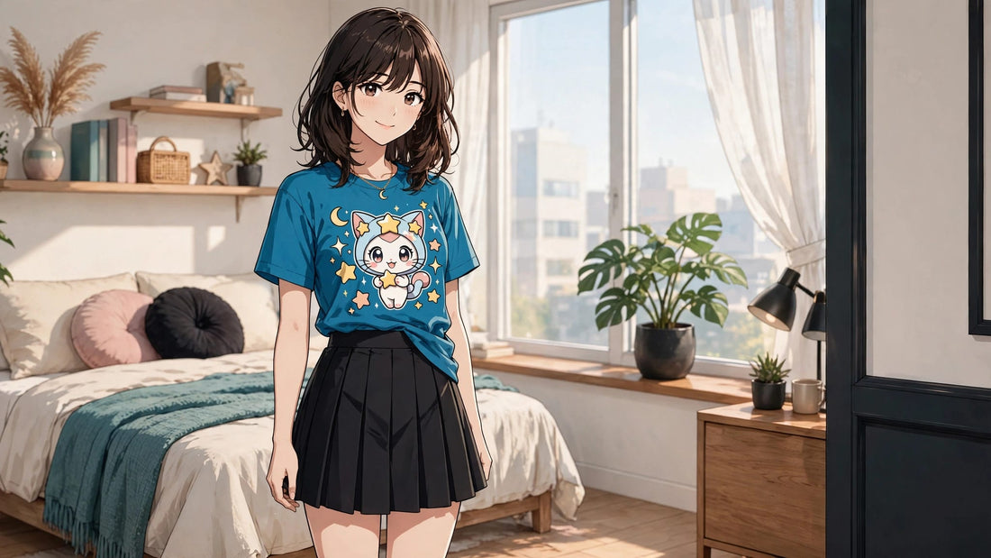 How to Style Anime Graphic Tees With Pleated Skirts