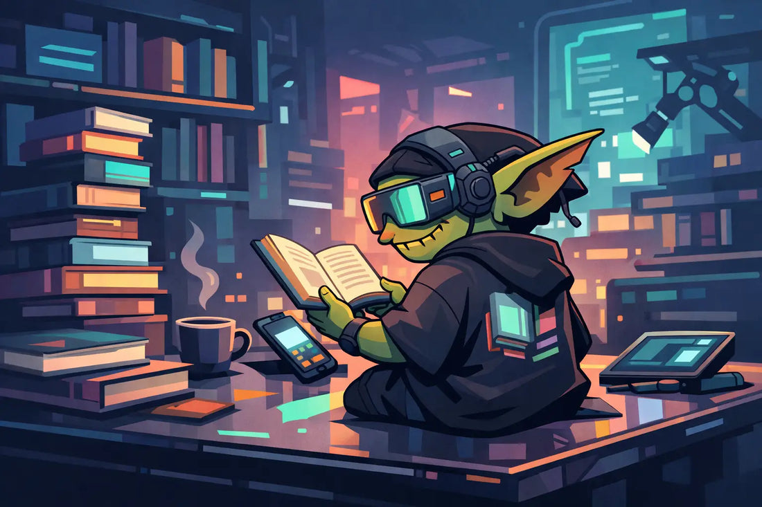 Cyberpunk Librarian Oversized Tee for Book Goblins