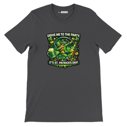 St. Patrick's Day tee with dabbing leprechaun, beer, and shamrocks for festive holiday wear